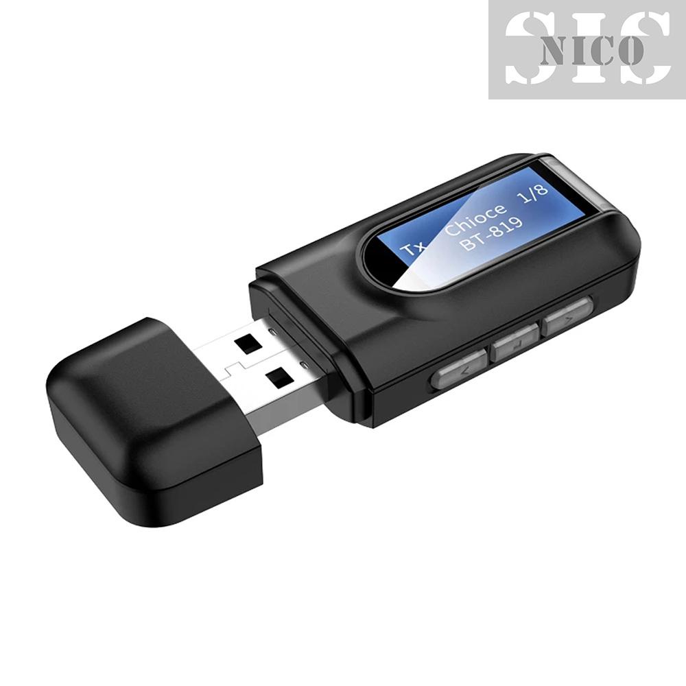 Thiết Bị Thu Phát Âm Thanh Không Dây T11 Bt 5.0 Màn Hình Lcd 3.5mm 3.5 Aux Usb Cho Xe Hơi