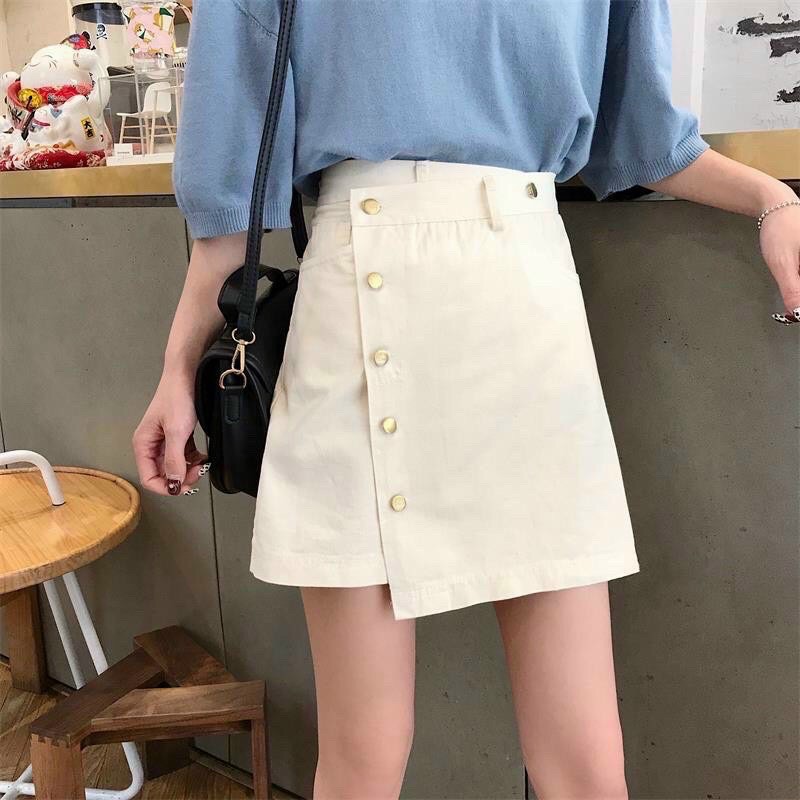 [ Mã FAMAYWA giảm 10K đơn 50K] Chân váy kaki cúc bấm chéo | BigBuy360 - bigbuy360.vn