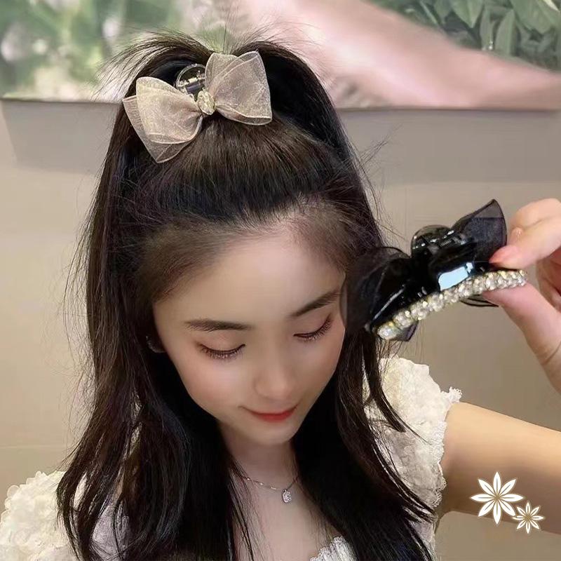 【Kifli】Kẹp Tóc Mái Hai Mặt Có Đính Nơ 9.9/2 Độ Sáng Lấp Lánh 4.1