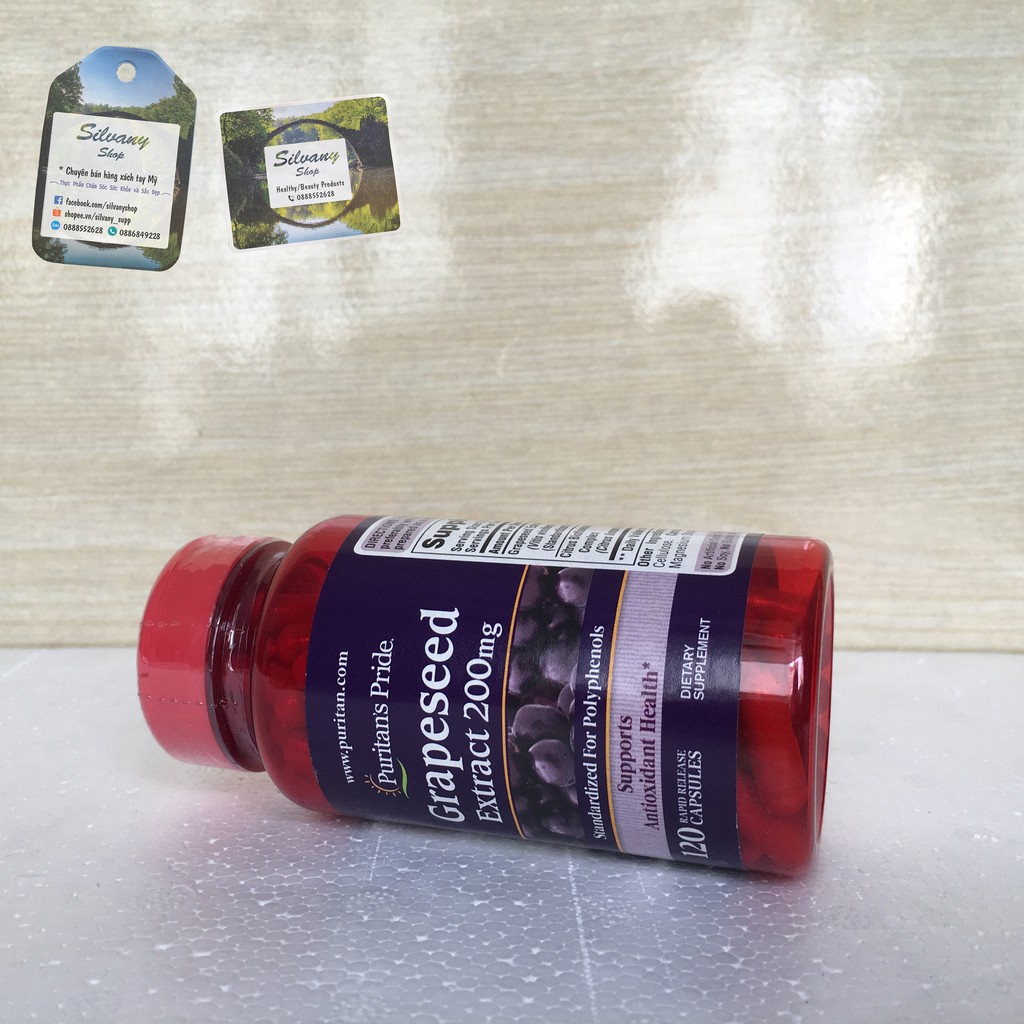 [Sale - Date 07/2021] Viên Tinh Chất Hạt Nho Grapeseed Extract 200mg Puritan's Pride - 120 Viên | BigBuy360 - bigbuy360.vn