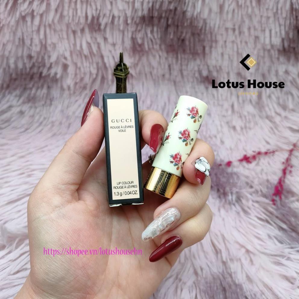 Son Gucci Rouge À Lèvres Voile Vỏ Hoa mini 1.3g đủ tone hot hit bền màu không trôi | BigBuy360 - bigbuy360.vn