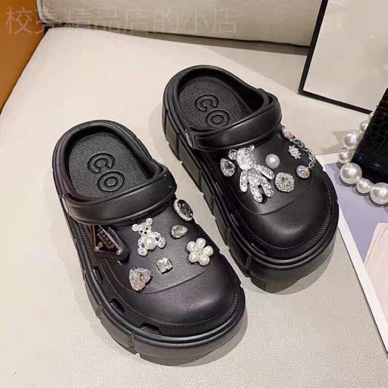 (Tặng kèm Sticker 3D) Dép sục bánh mì Cross nữ đế 4cm siêu nhẹ tặng kèm Sticker dễ thương Cros-01
