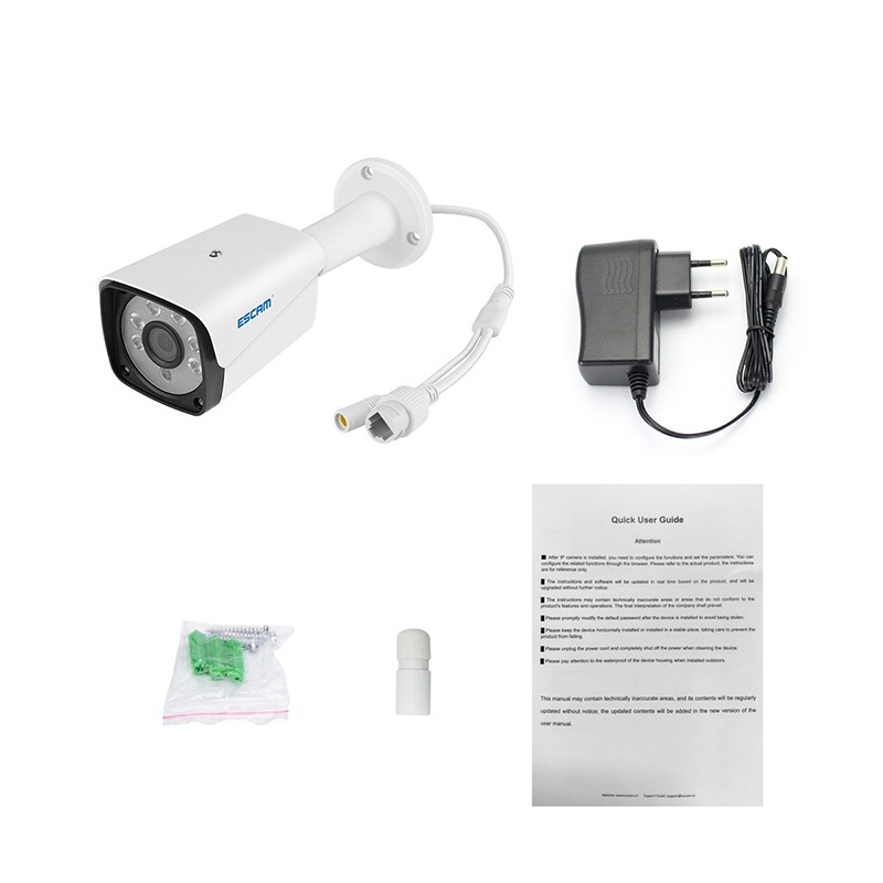 Camera Ip Wifi Không Thấm Nước Escam Onvif H.265 5mp P2P Ir