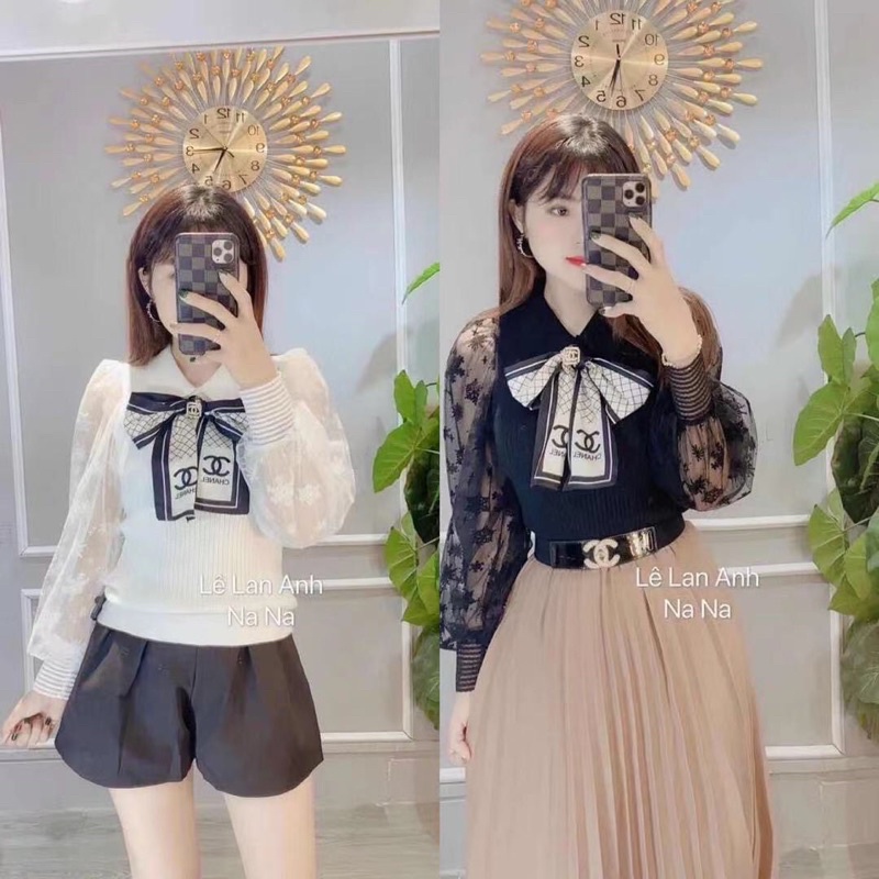 💋Bán Sỉ 💋 Áo len nơ phối tay ren siêu sang, kèm ảnh thật cuối | BigBuy360 - bigbuy360.vn
