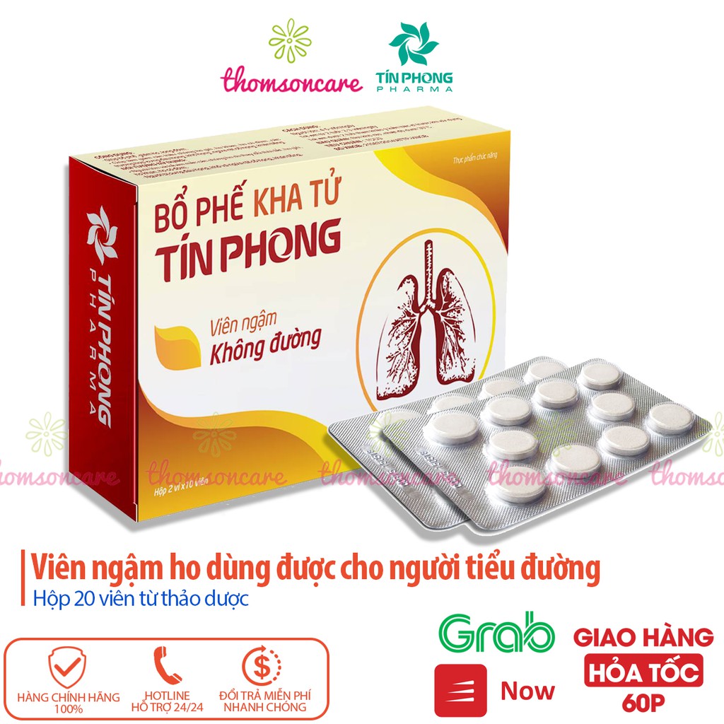 Bổ phế kha tử Tín phong - Bổ phế không đường - Hỗ trợ giảm ho dạng viên ngậm