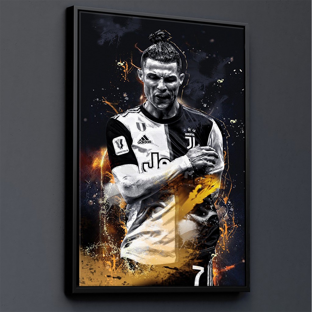 TRANH CANVAS CẦU THỦ BÓNG ĐÁ treo tường in theo yêu cầu - Cristiano Ronaldo CR7 9