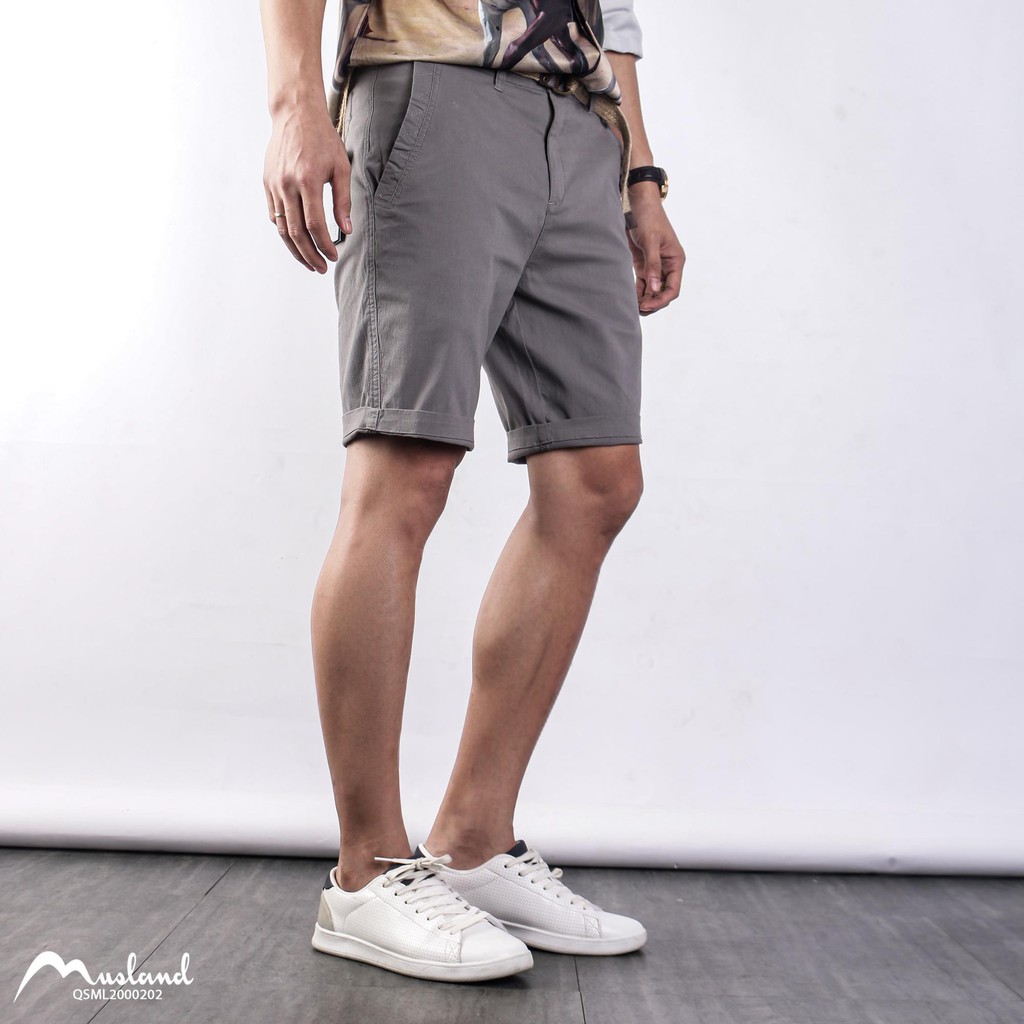 QSML2 - Quần short LINEN MUSLAND 💖 kèm dây nịt nhé , vải linen co giãn , quần short form slim ngang gối trẻ trung !@