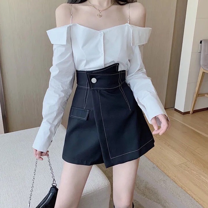 Chân Váy Da,Quần Giả Váy Đắp Chéo Chỉ Nổi Hình Thật Trải Sàn | BigBuy360 - bigbuy360.vn