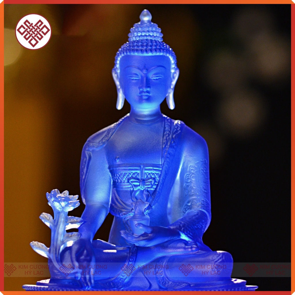 Tượng Phật Dược Sư Mật Tông [ Kim Cương Hỷ Lạc] Lưu Ly Màu Xanh Dương