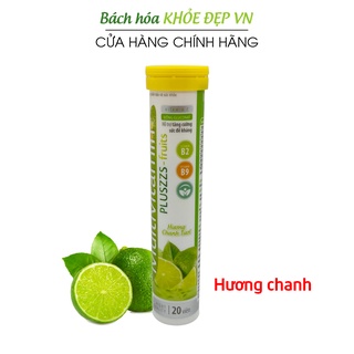 Viên sủi vị chanh tươi Multivitamin PLUSZZS - FRUITS Vitamin C, B, PP - 20 viên