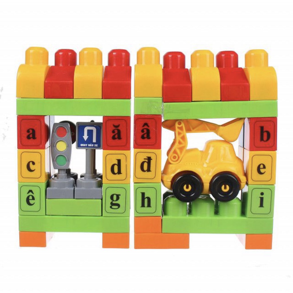 Bộ Đồ Chơi Xếp Hình Thông Minh Công Trình VIJAGO Việt Nam - Có Túi Đựng Tiện Lợi