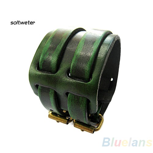 Vòng tay giả da bản to phong cách cổ điển dành cho nam