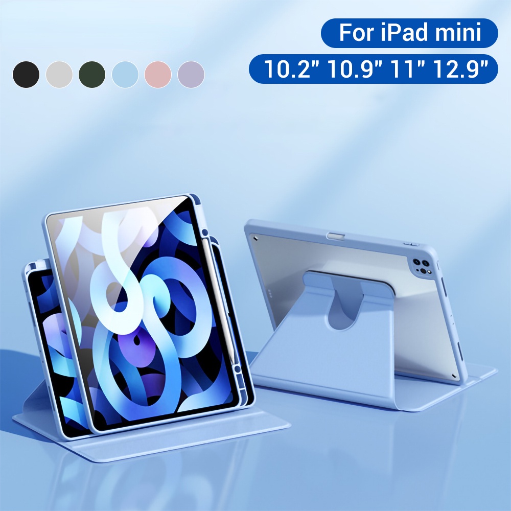 Bao Da Máy Tính Bảng Có Giá Đỡ Cho iPad Air 5 2021 iPad Pro 11 Air 4 10.9 Pro 12.9 Mini 6 2019 10.2 7/8/9th Generation 360° Hộp Xoay