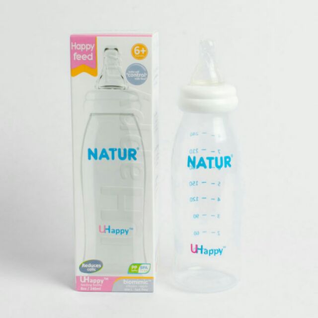 Bình sữa Natur Uhappy 240 ml, 120 ml