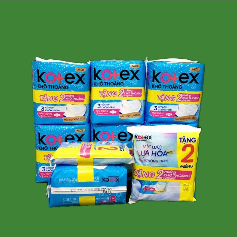 Băng Vệ Sinh kotex Siêu Mỏng Khô Thoáng.Tặng 2 Miếng Khô Thoáng Cùng Loại.