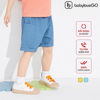 Quần short bé trai BabyloveGo chất liệu đũi túi hộp rộng rãi thoáng mát
