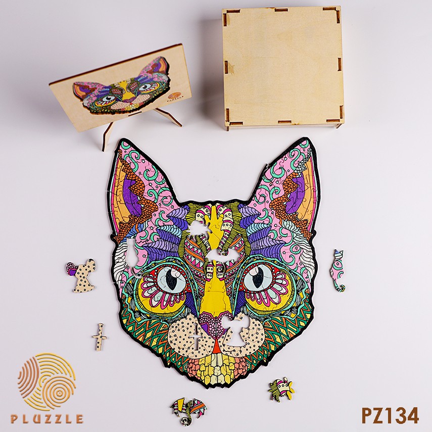 Puzzle Bộ Xếp Hình Gỗ 12 con giáp bởi PLUZZLE – Mão – Con Mèo – PZ134