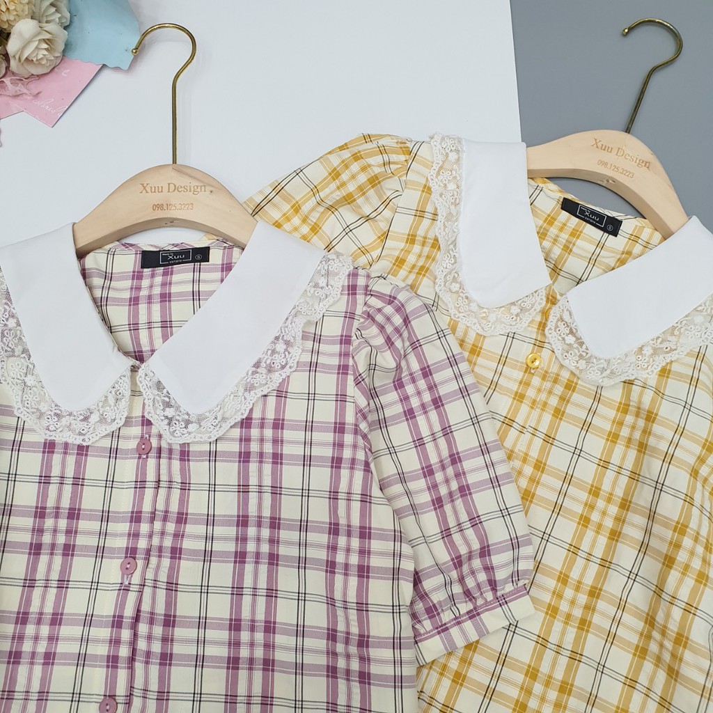 [ Mã WASTRUN4 giảm 10% tối đa 30K đơn 99K] Áo Sơ Mi Nữ cổ bèo phối ren - Áo Kiểu Xuu Design TK20.67 | BigBuy360 - bigbuy360.vn