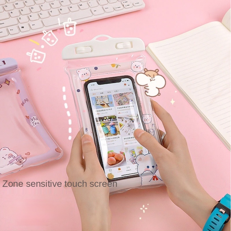 Túi đựng điện thoại trong suốt chống sốc chống thấm nước họa tiết hoạt hình dễ thương