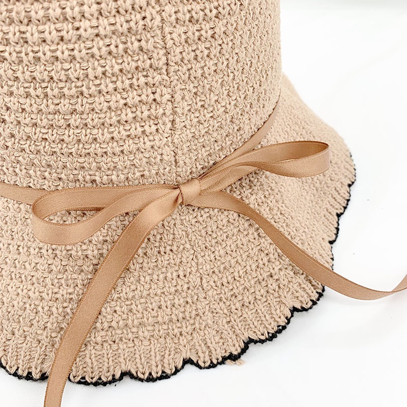 Nón Tai Bèo Thoáng Khí Đính Nơ Phong Cách Nhật Bản