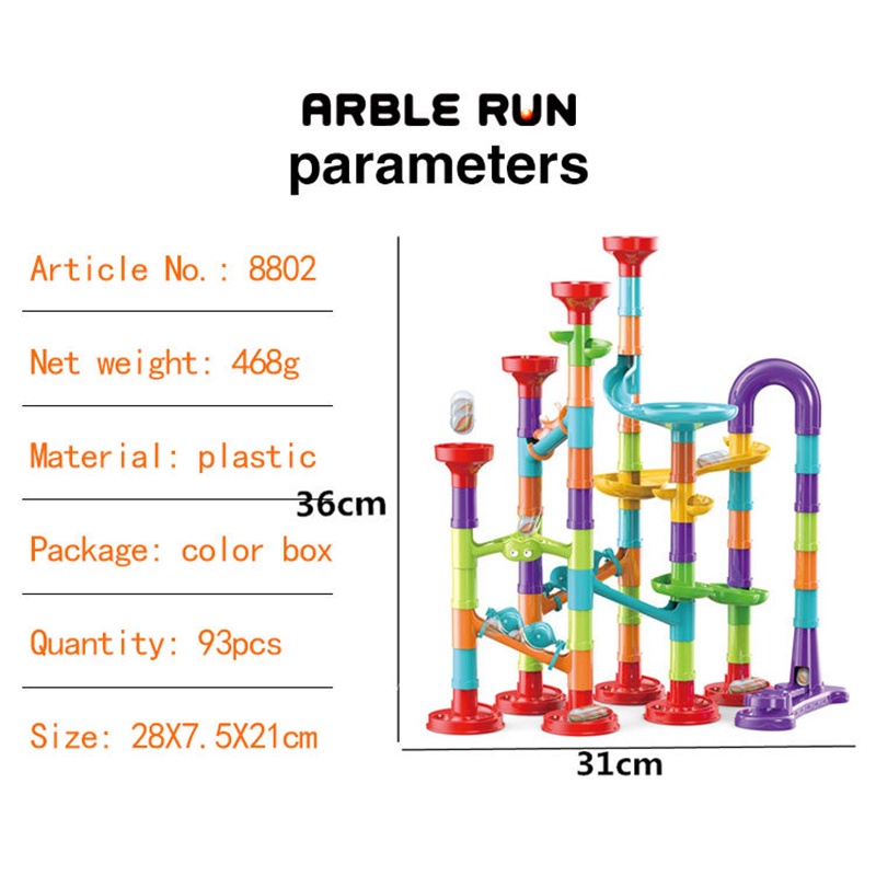 Bộ đồ chơi lắp ráp đường đua mê cung viên bi 113 / 93 / 50 / 45 mảnh cho bé