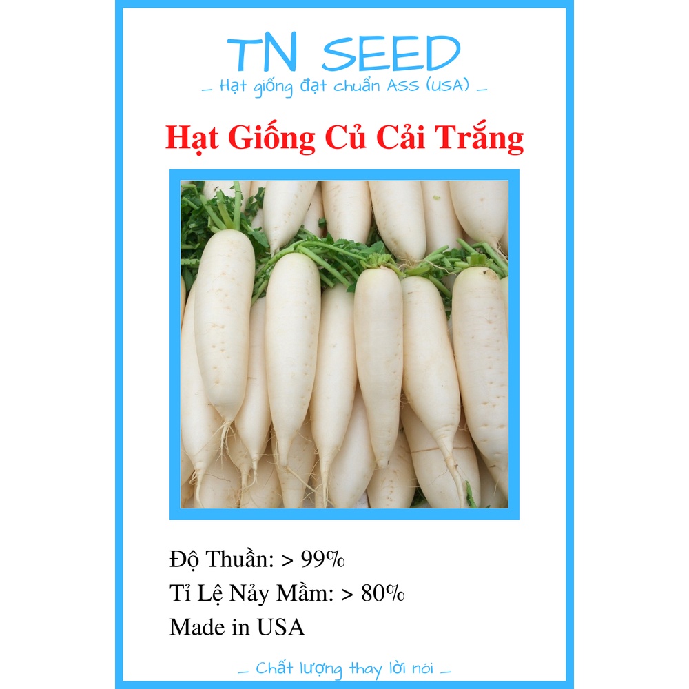 Hạt Giống Củ Cải Trắng [Gói 5g]