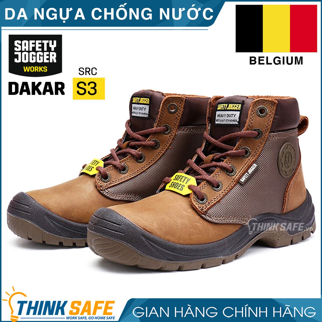 Giày bảo hộ Jogger Dakar S3-SRC da ngựa siêu bền chống thấm nước, đạt chuẩn Châu Âu (nâu) - Bảo Hộ Thinksafe