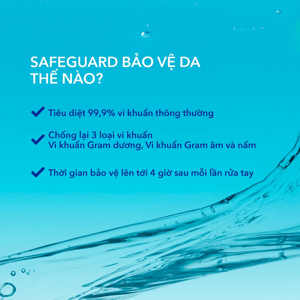 Nước Rửa Tay Làm Sạch Giúp Loại Bỏ Vi Khuẩn SAFEGUARD 450ml/chai