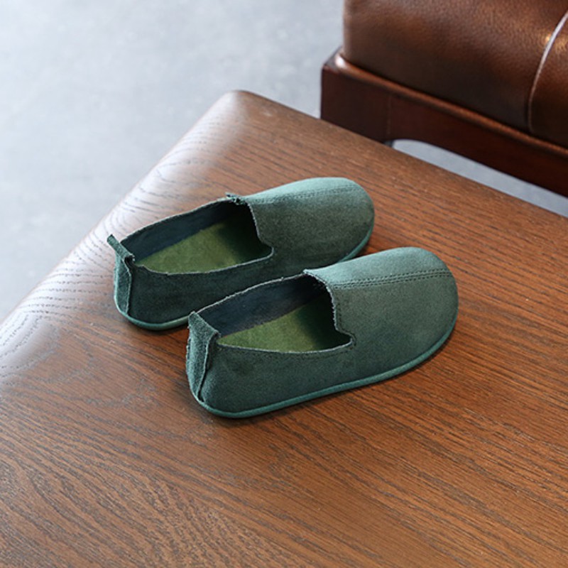 Giày lười da nhân tạo màu trơn năng động cho bé gái