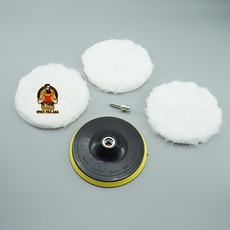 Bộ 5 Phớt Lông Cừu Đánh Bóng Xe, Xóa Xước 75mm - 180mm
