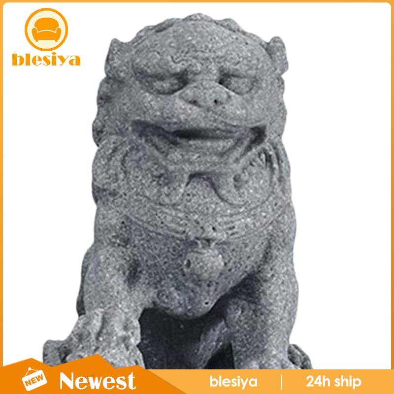 Bộ 2 Bức Tượng Sư Tử Bằng Đá Cát Phong Cách Trung Hoa