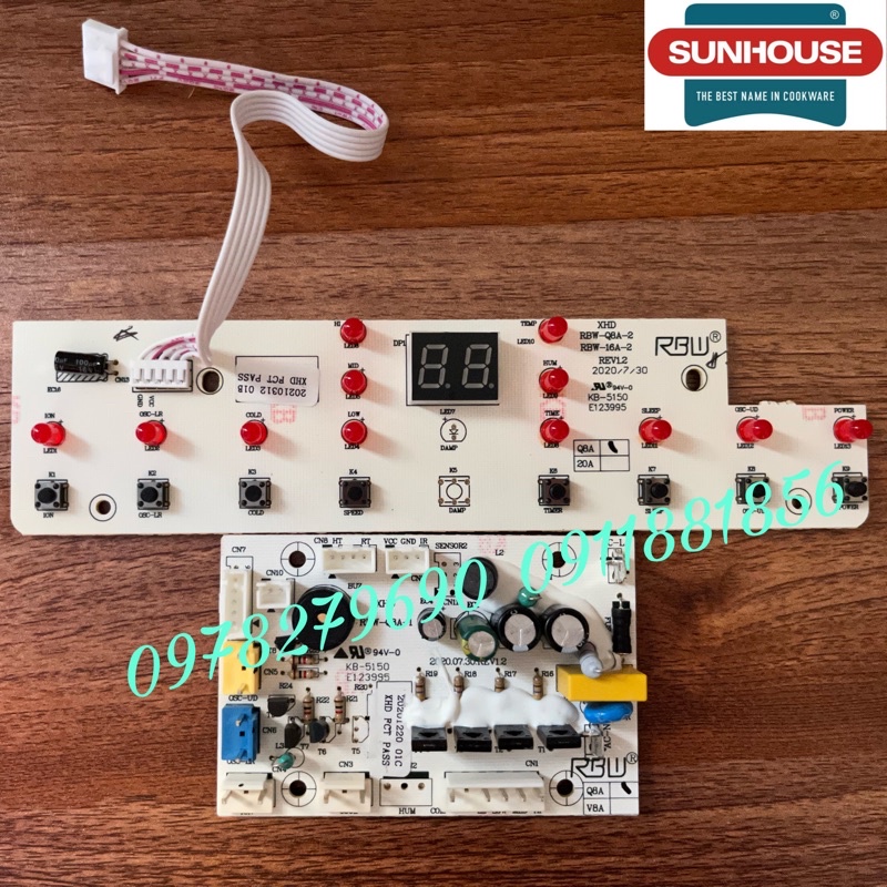 MẠCH NGUỒN, MẠCH HIỂN THỊ ĐIỀU KHIỂN QUẠT ĐIỀU HOÀ SUNHOUSE SHD7722