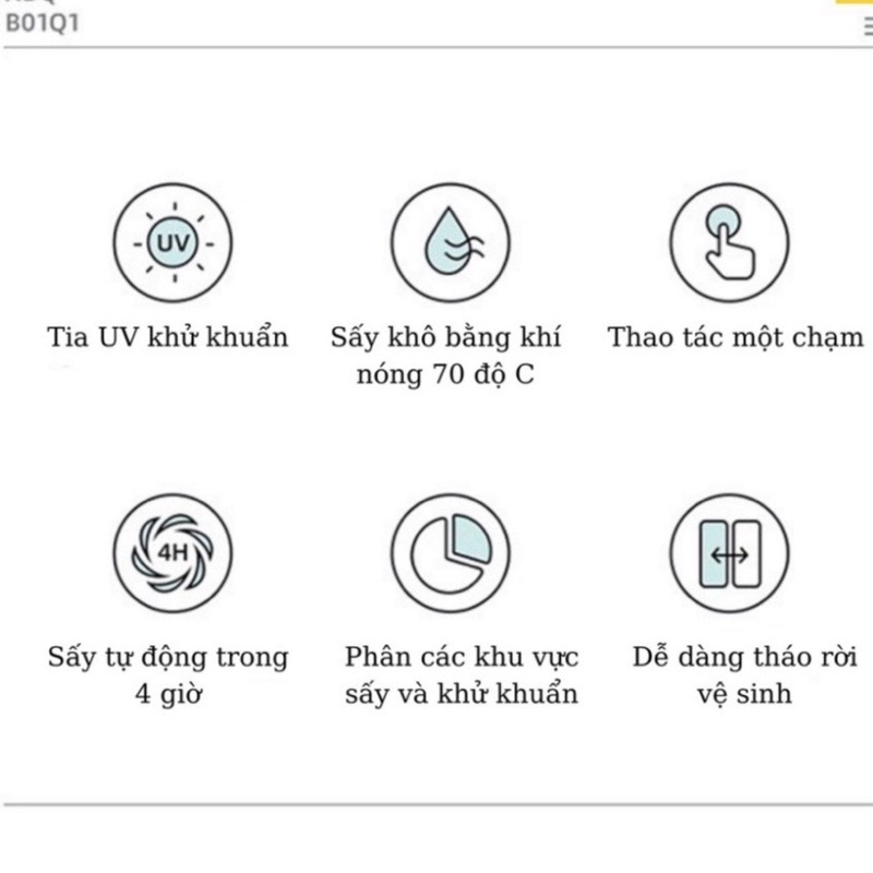 Máy Sấy Tiệt Trùng Dao Thớt Đũa Khử Khuẩn TIA UV BEAR XDQ-B01Q1 CHÍNH HÃNG.