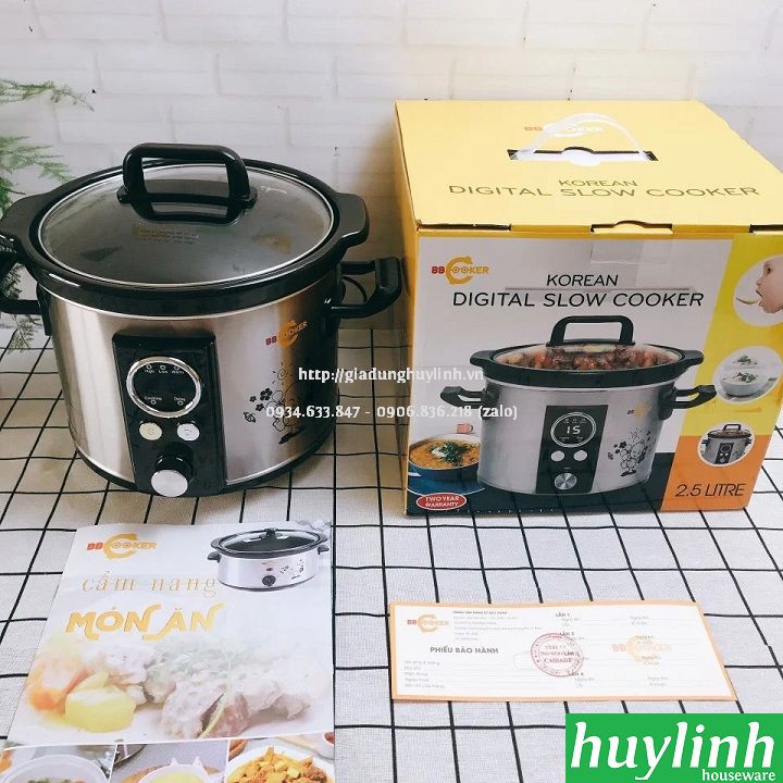 [Mã ELHAMS5 giảm 6% đơn 300K] Nồi nấu cháo chậm tự động BBcooker DS25 - 2.5 lít - Thương hiệu Hàn Quốc