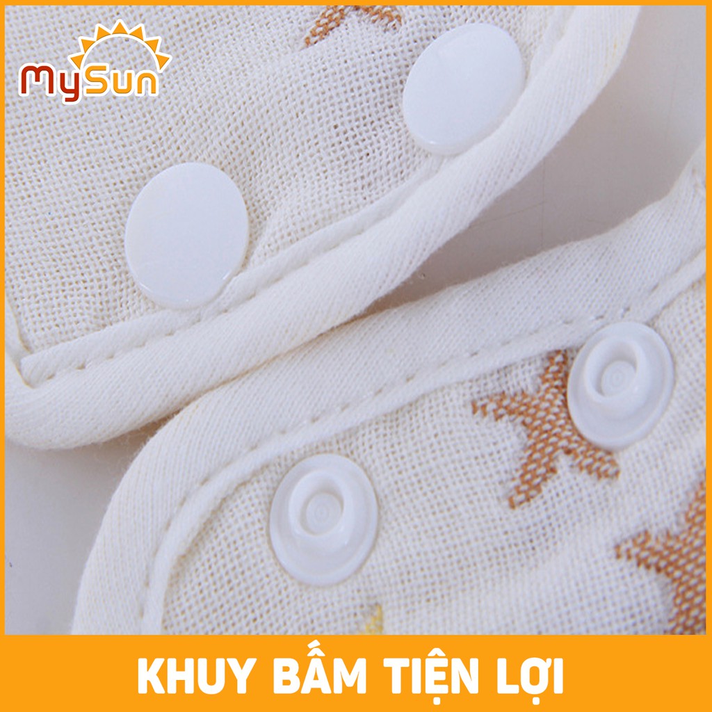 Yếm vải cho bé COTTON Khăn yếm xô vải tam giác tròn ăn dặm 6 lớp cotton siêu hút ẩm cho bé trai gái sơ sinh - MYSUN