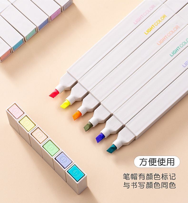 Bút highlight hai đầu 6 màu tiện lợi