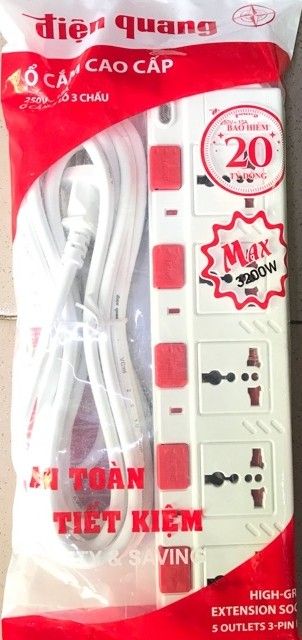 Ổ cắm điện quang 5 lỗ - 5 công tắc- 5m