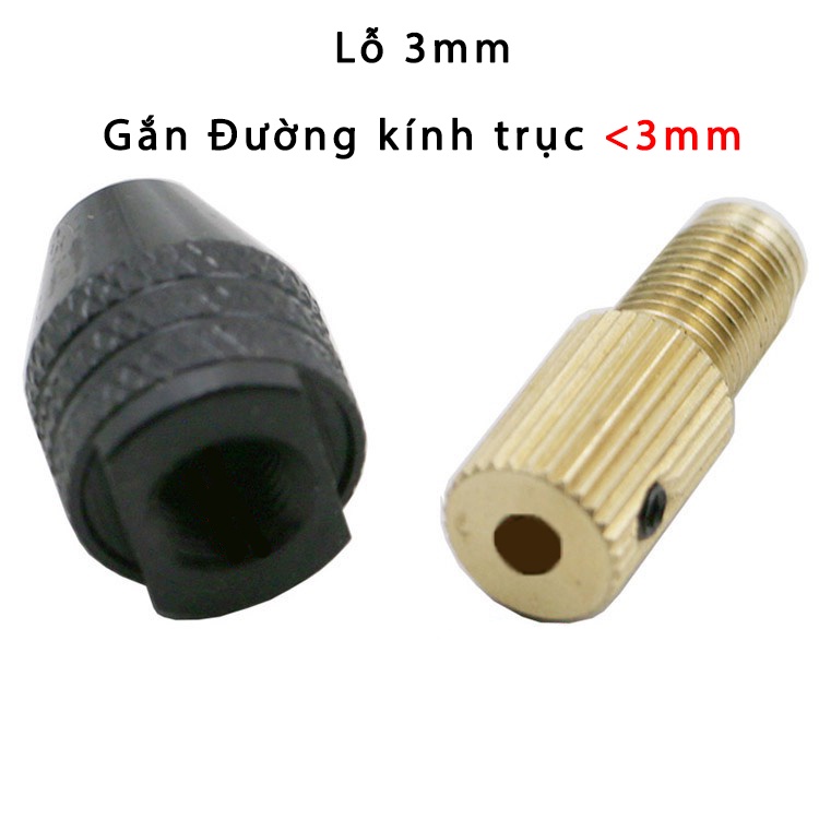 Đầu Kẹp Mũi Khoan Mini Cho Động Cơ Điện, Motor Trục 2mm/2.3mm/3mm/3.17