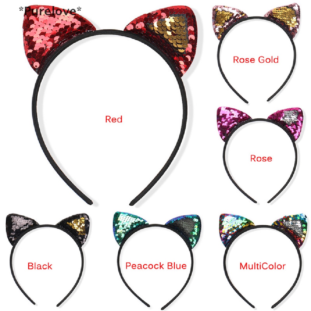 Băng Đô Tai Mèo Đính Kim Sa Lấp Lánh Thời Trang Cho Nữ