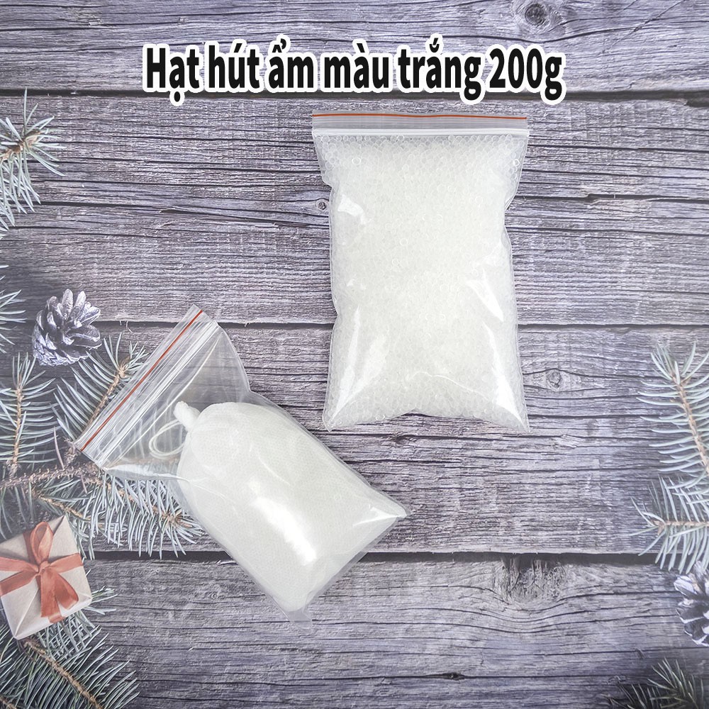 Hạt hút ẩm silica gel màu trắng gói 200 gram hàng chính hãng Việt Nam