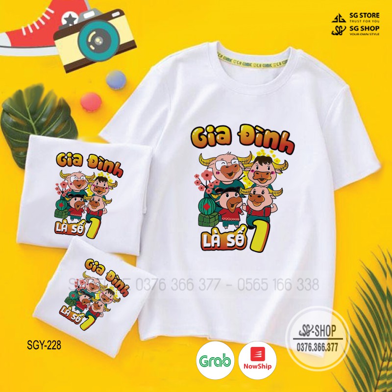 Áo thun gia đình là số 1 độc đáo đồng phục hội nhóm nổi bật thun mềm mịn dày dặn SGY228 | SG