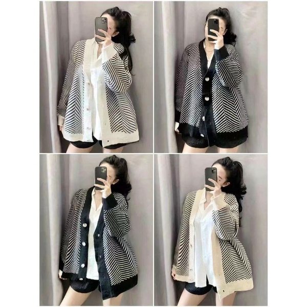 Áo Cardigan Nữ Hàn Quốc, Cadigan Len Hoạ Tiết Hàn Quốc