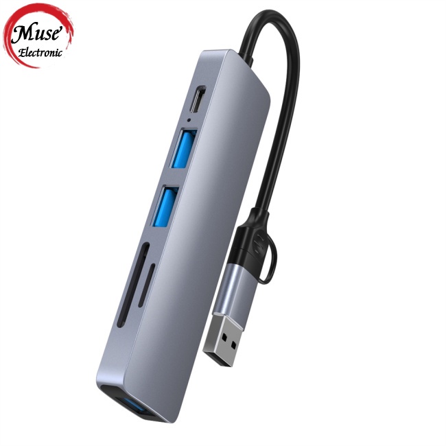 Bộ Chia Cổng usb Type C/usb 6 Trong 1 Hỗ Trợ Sạc Nhanh Sd/tf
