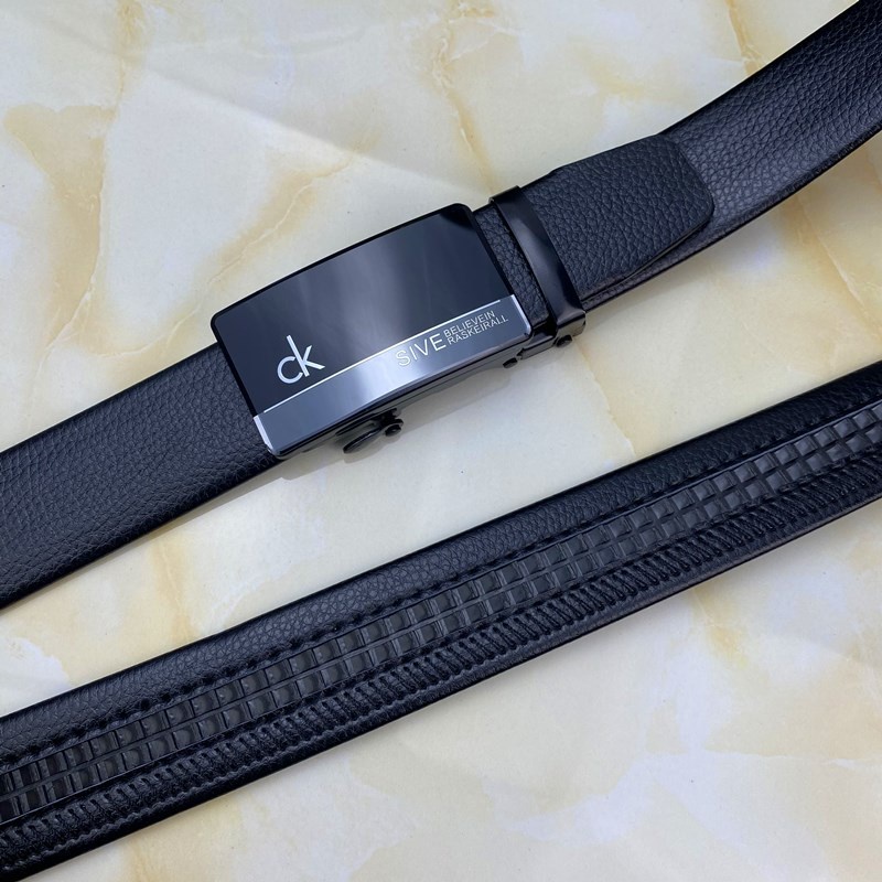 Thắt lưng da nam cao cấp mặt MEKA, dây nịt nam da thật rộng 35mm khóa tự động mạ ti tan dùng cho giới trẻ và doanh nhân