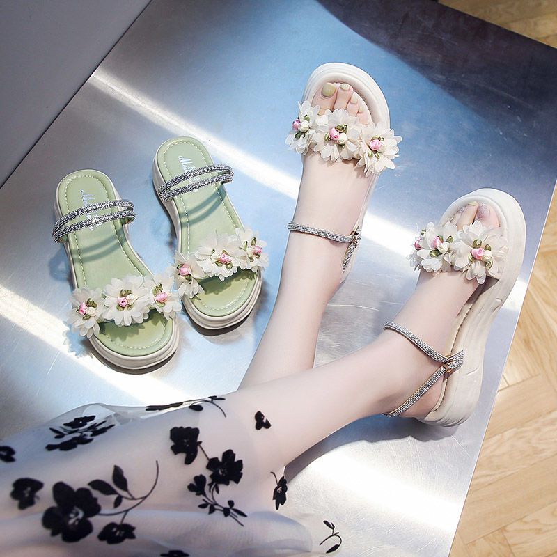 Sandal Thiết Kế Mới Họa Tiết Hoa Cao Cấp Thời Trang