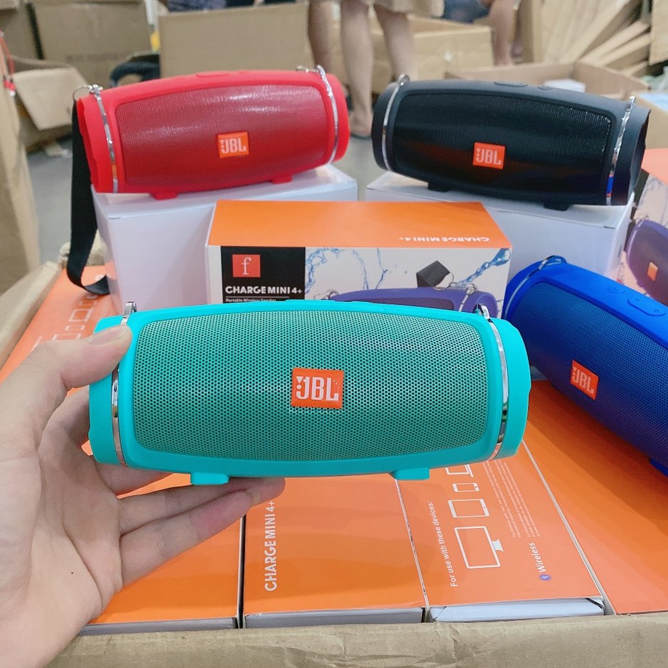 [BH 3 THÁNG] Loa Bluetooth JBL charge 4+ mini vỏ nhôm Bass mạnh, âm thanh trong công suất 20W Pin trâu 4h có dây đeo