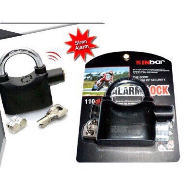 Ổ khóa chống trộm kinbar thông minh chính hãng hú báo động 110dba thắng đĩa xe máy cửa nhà loại tốt cao cấp