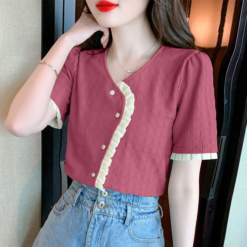 951. ÁO KIỂU VIỀN BÈO TAY NGẮN