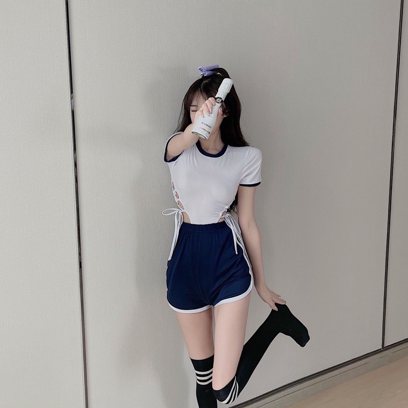 Set bodysuit đan dây+quần thun ôm Ulzzang | BigBuy360 - bigbuy360.vn