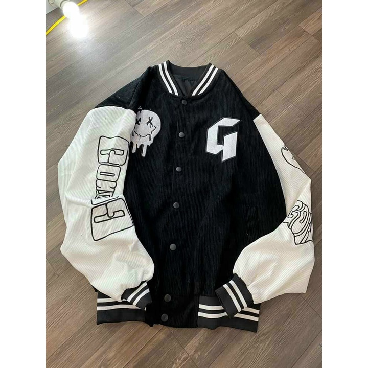 Áo Khoác Chống Nắng 2000 Nam Nữ Cặp Đôi❤HOT RẺ ĐẸP❤Áo Khoác Bomber Nhung Gân Unisex Rông Chữ G Couple Cực Xinh Jakets